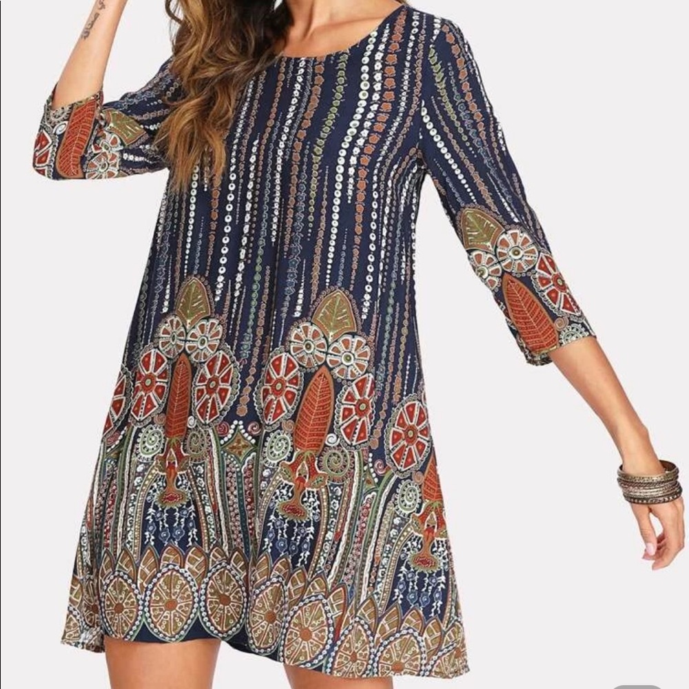 ⬇️ 🆕 Multi-Color Tunic Dress - Picture 3 of 8